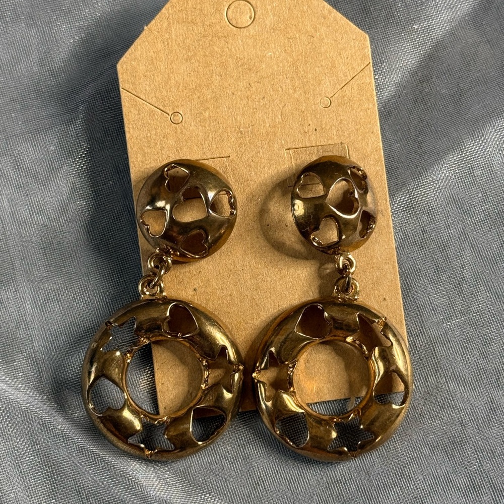 Vintage 80’s/90s Bronze Heart Door Knocker Earrings